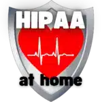Silver shield icon with 'HIPAA & BAAs' in bold white text and a red heart showing a white heartbeat line, symbolizing HIPAA compliance and data security.