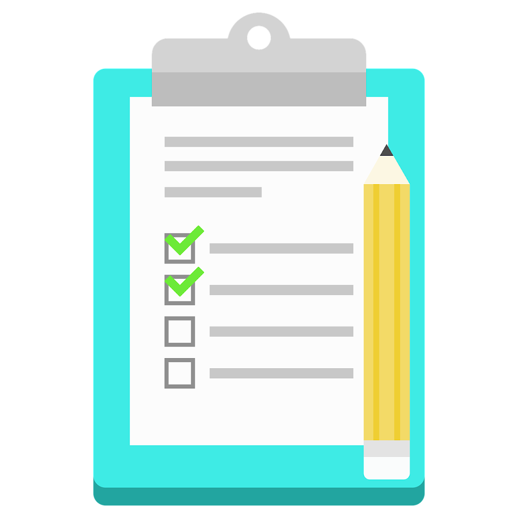 A stylized illustration of a clipboard with a checklist, two items checked, and a yellow pencil, symbolizing essential steps for managing Business Associate Agreements.