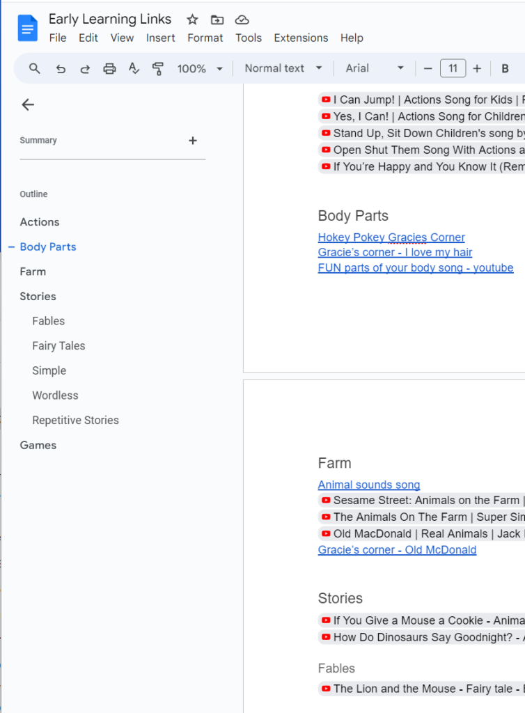 A partial screenshot showing a list of  YouTube Kids videos.