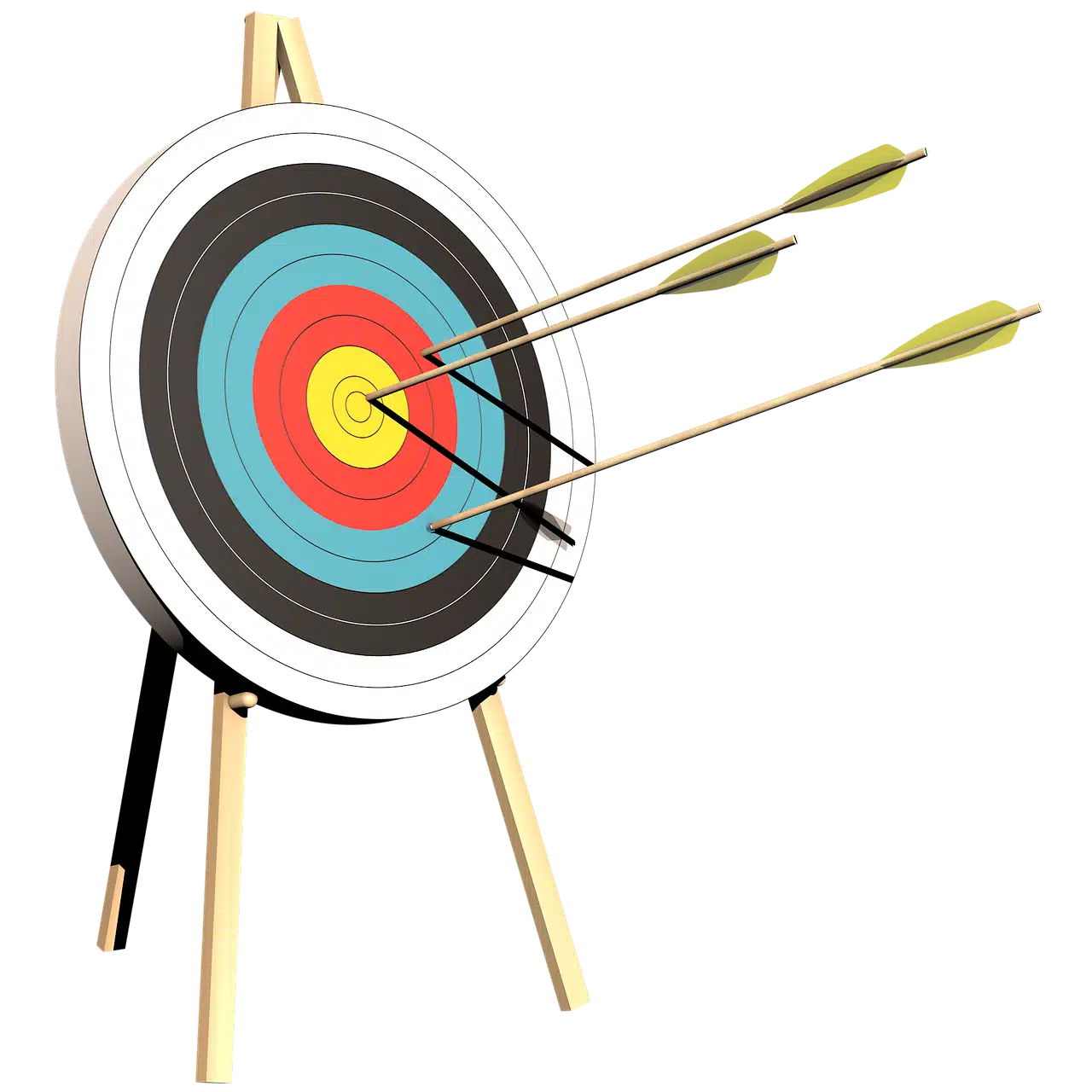 Image showing a multicolored target on a tripod, with arrows pointing to different aspects labeled 'fluency,' 'problem-solving,' 'describing objects,' 'prompting,' and 'accuracy,' symbolizing the complex and multifaceted nature of speech therapy goals.