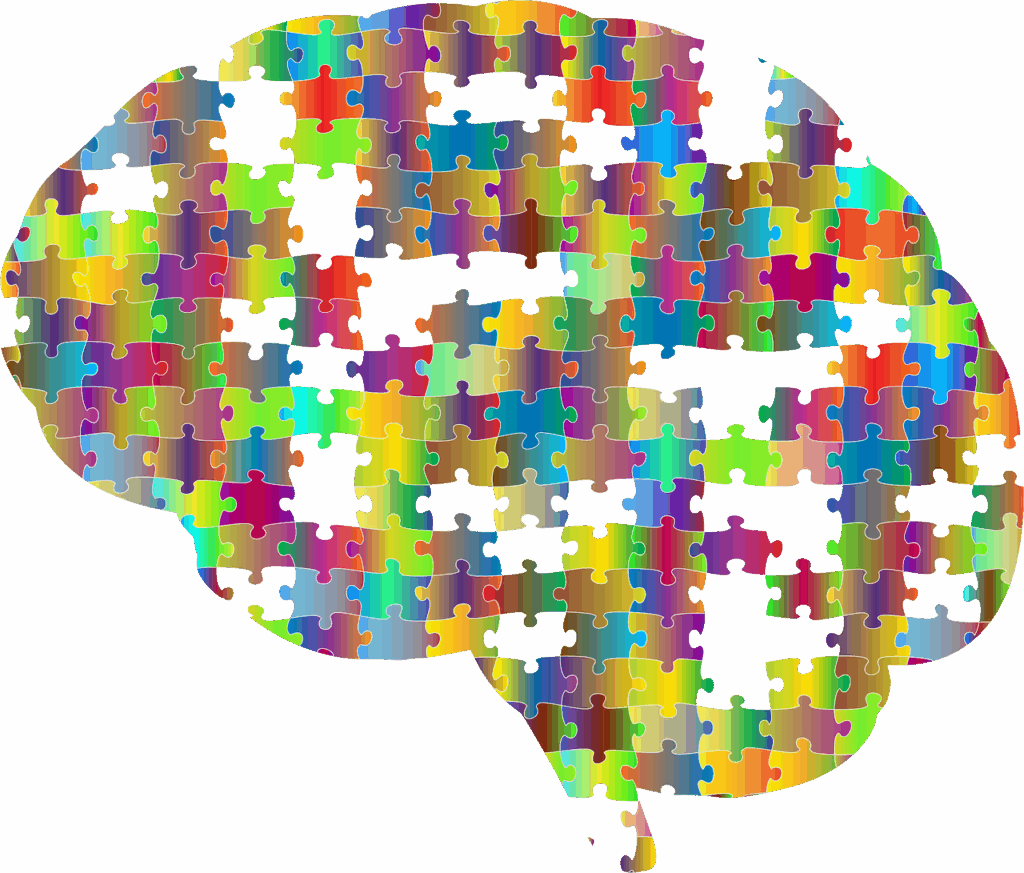 Illustration of a human brain formed by numerous colorful, interlocking puzzle pieces, symbolizing multimodal learning and the integration of diverse information for deeper understanding.