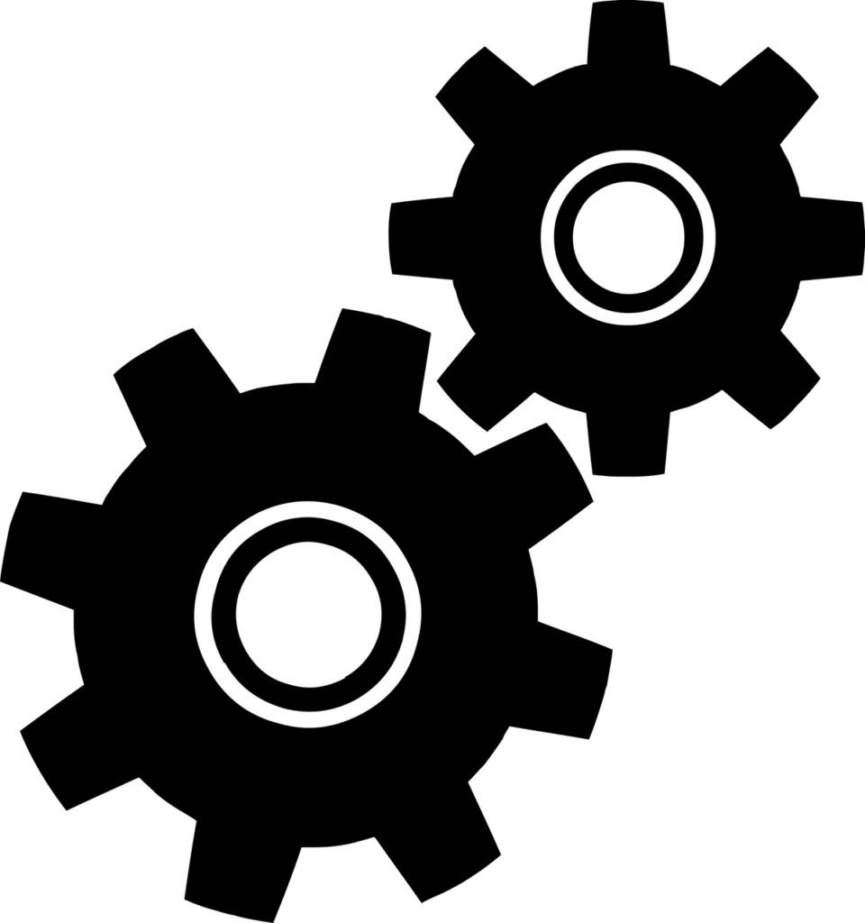 wo interlocking gears, one larger anAn illustration of a larger gear and a smaller gear interlocking, symbolizing the interconnected skills and knowledge gained through a multifaceted teacher degree program.